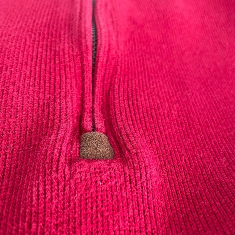 Polo Ralph Lauren Vintage Estate Rib 1/4 Zip Cotton Sweater in Red Size L - Picture 7 of 7